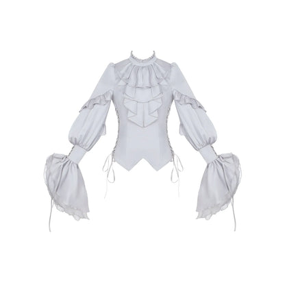 Night Crow - Elegant Gothic Lolita Blouse or Skirt Set, Irregular Hem (L M S) 46021:872620