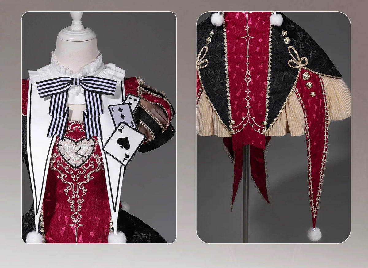 Circus Fantasy Night - Gothic Lolita Jacquard Dress, Pointed Tail Hem