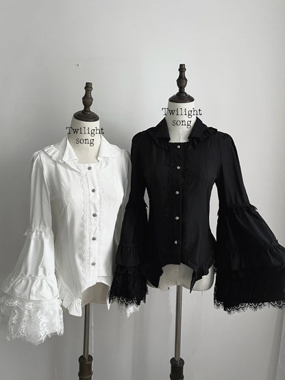 Gothic Lolita Hime Sleeve Blouse with Small Lapel
