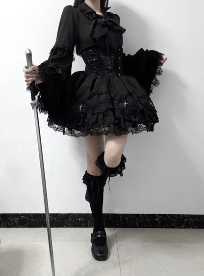 Gothic Lolita Hime Sleeve Blouse with Small Lapel