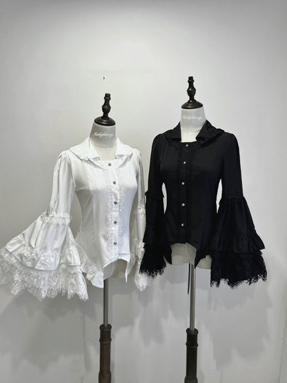 Gothic Lolita Hime Sleeve Blouse with Small Lapel