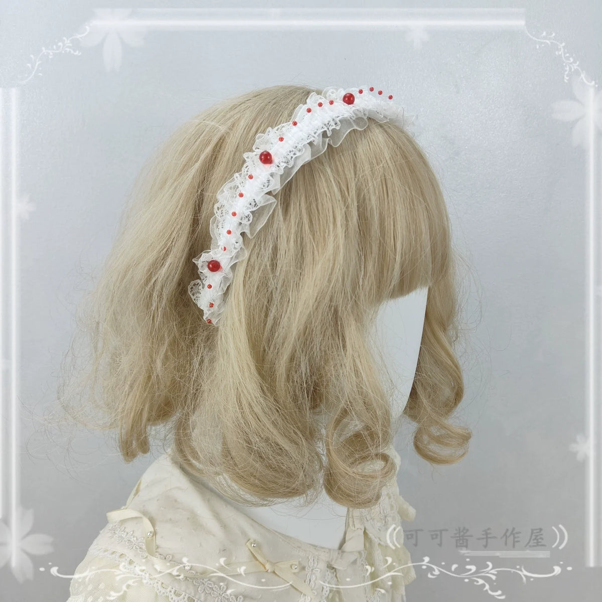 Halloween Gothic Lolita Accessories, White Bride Style One Size KC (blood stain style)