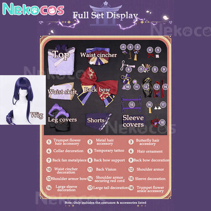 【Nekocos】Game Genshin Impact Cosplay Raiden Shogun Cosplay Costume Premium Edition | In Stock