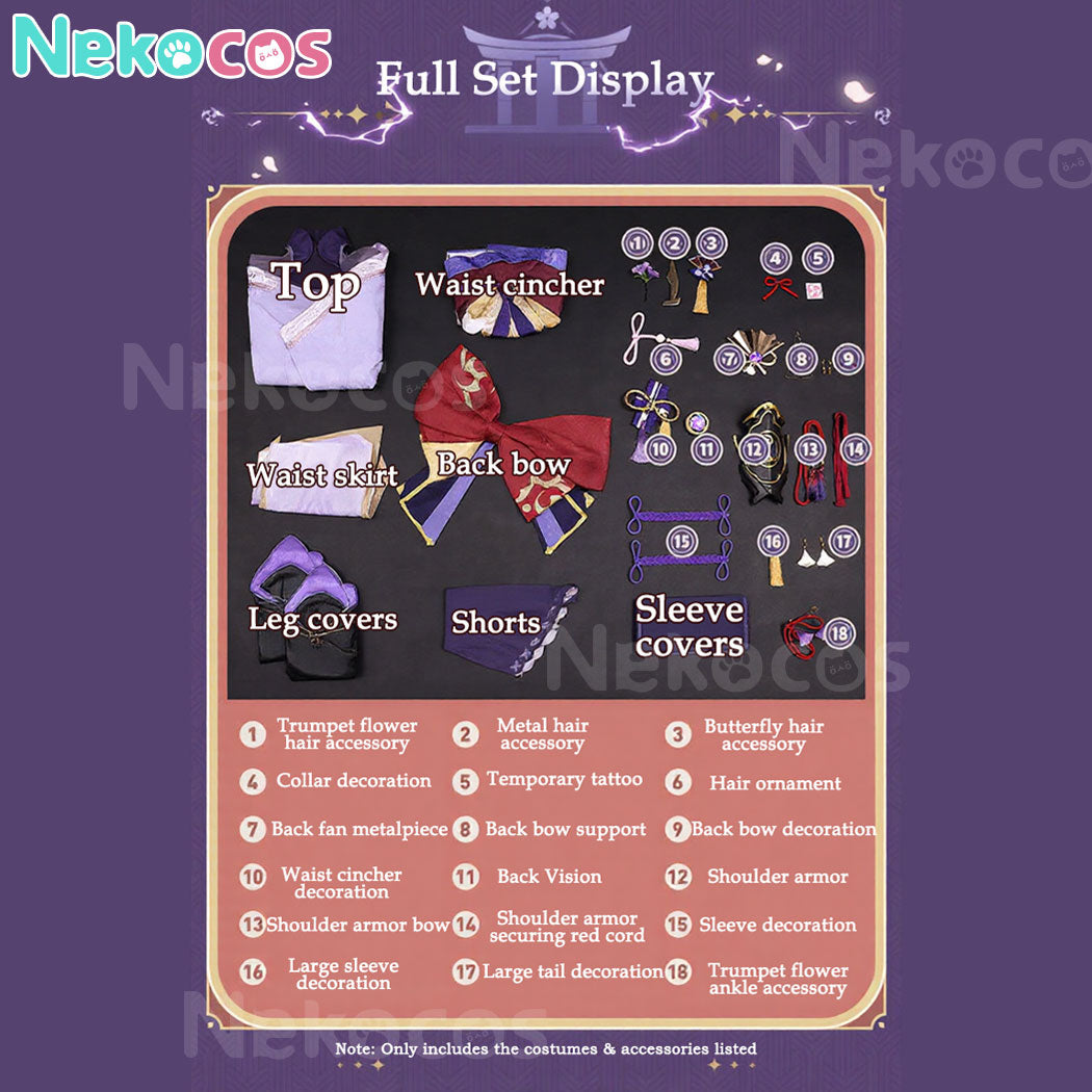 【Nekocos】Game Genshin Impact Cosplay Raiden Shogun Cosplay Costume Premium Edition | In Stock
