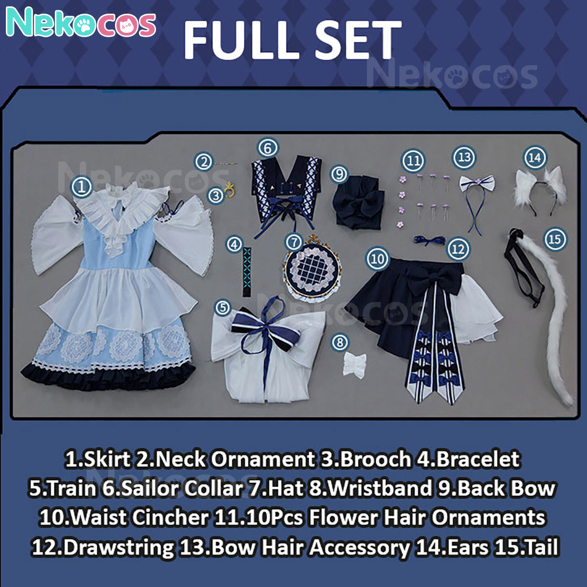 【Nekocos】Game Arknights Cosplay Rosmontis Test Collection Cosplay Costume | Custom-Tailor