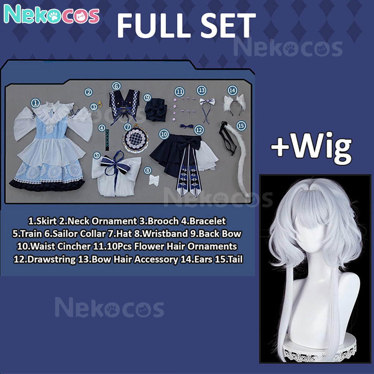 【Nekocos】Game Arknights Cosplay Rosmontis Test Collection Cosplay Costume | Custom-Tailor