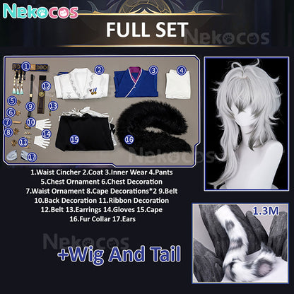 【Nekocos】Game Arknights Cosplay SilverAsh the Reignfrost Cosplay Costume Premium Edition | In Stock