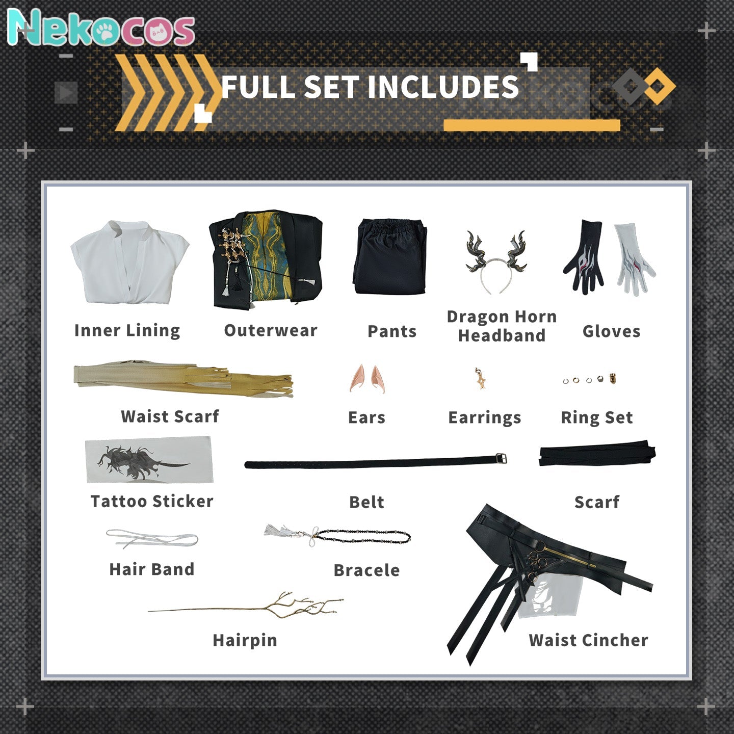 【Nekocos】Game Arknights Cosplay Wang Cosplay Costume Premium Edition | Custom-Tailor