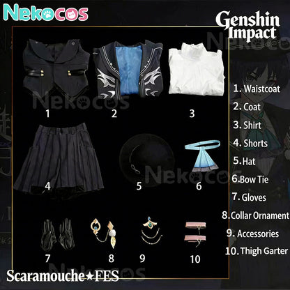 【Nekocos】Game Genshin Impact Cosplay Wanderer Scaramouche Cosplay Costume | In Stock