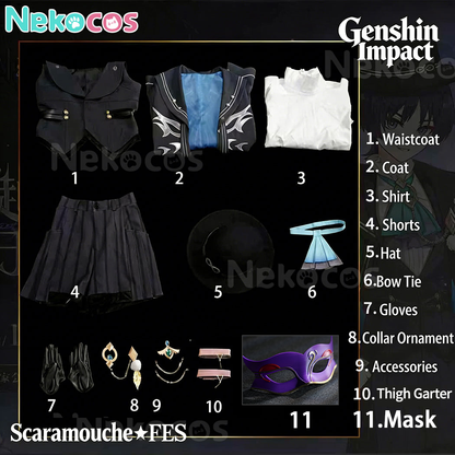 【Nekocos】Game Genshin Impact Cosplay Wanderer Scaramouche Cosplay Costume | In Stock