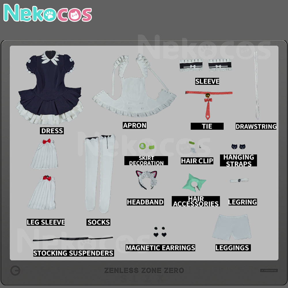 【Nekocos】Game Zenless Zone Zero Sunna Afternoon Tea Break Cosplay Costume Premium Edition | Custom-Tailor