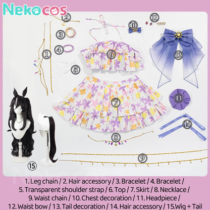 【Nekocos】Game Uma Musume Pretty Derby Cosplay Vivlos Swimsuit Cosplay Costume | Custom-Tailor