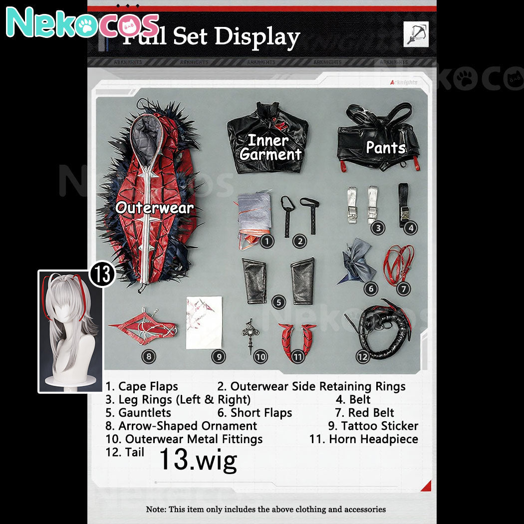 【Nekocos】Game Arknights Cosplay Wiš'adel Cosplay Costume Premium Edition | In Stock