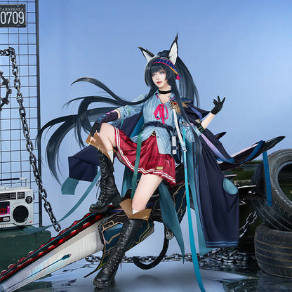 【Nekocos】Game Arknights Cosplay Blaze Explosive Blue Flame Cosplay Costume Premium Edition | Custom-Tailor