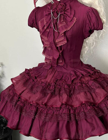 Dragon Bone Cemetery - Gothic Lolita Blouse, Detachable Bell Sleeves