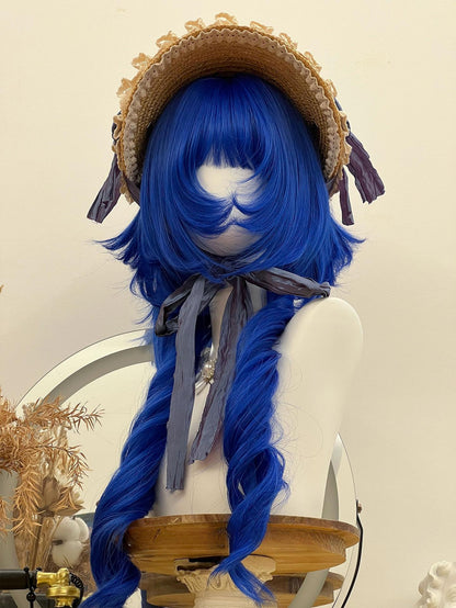 Blue Gothic Lolita Wig, Layered Curly Style