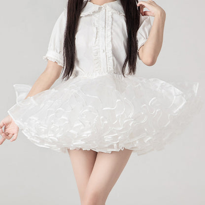 【Nekocos】Cosplay Petticoat Halloween Christmas Fishbone Violence White Petticoat Cosplay Costume | In Stock