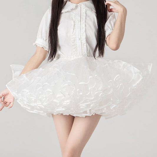 【Nekocos】Cosplay Petticoat Halloween Christmas Fishbone Violence White Petticoat Cosplay Costume | In Stock