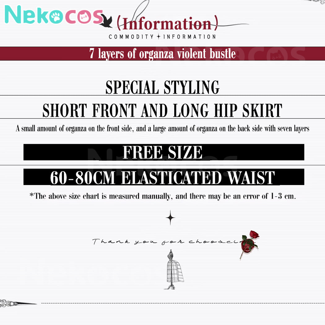 【Nekocos】Cosplay Petticoat Halloween Christmas Fishbone Violence White Petticoat Cosplay Costume | Custom-Tailor