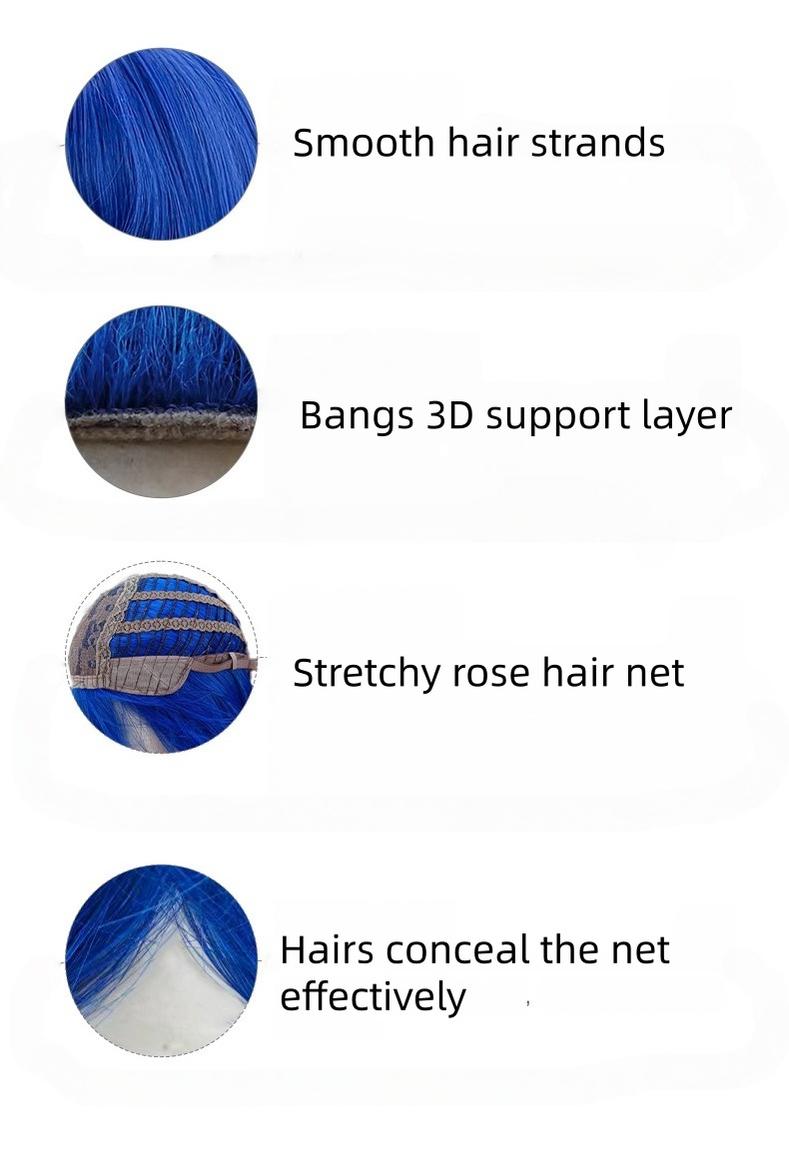 Blue Gothic Lolita Wig, Layered Curly Style