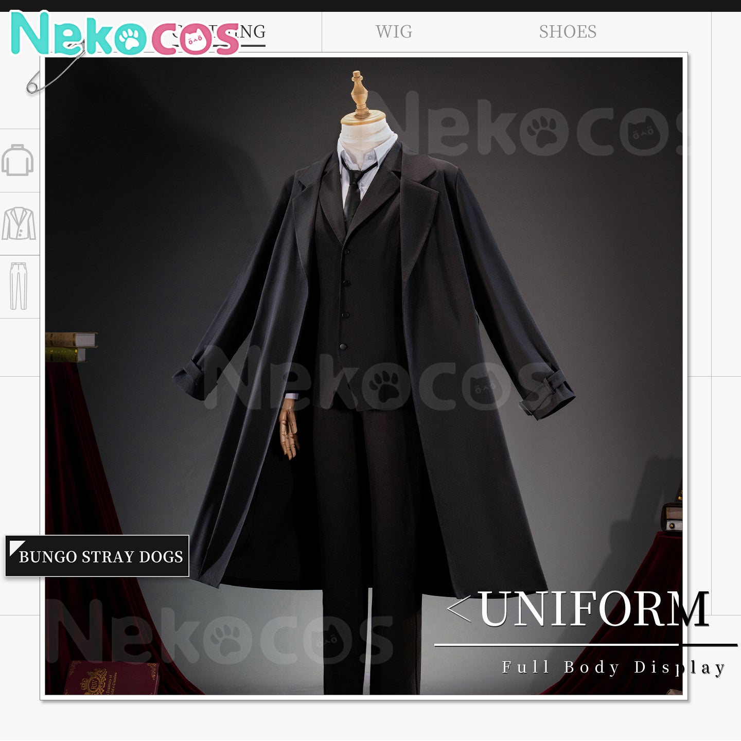 【Nekocos】Anime Cosplay Dazai Osamu Cosplay Black Male Costume | In StockAnime,Bungo Stray Dogs,Costume