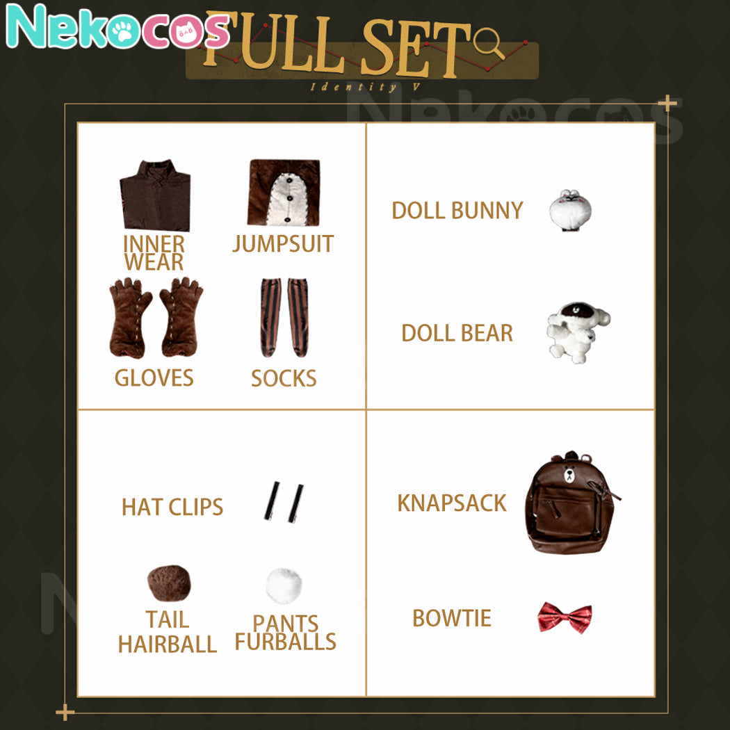 【Nekocos】Game Identity V Cosplay Mercenary Brown Cosplay Costume Premium Edition | In Stock