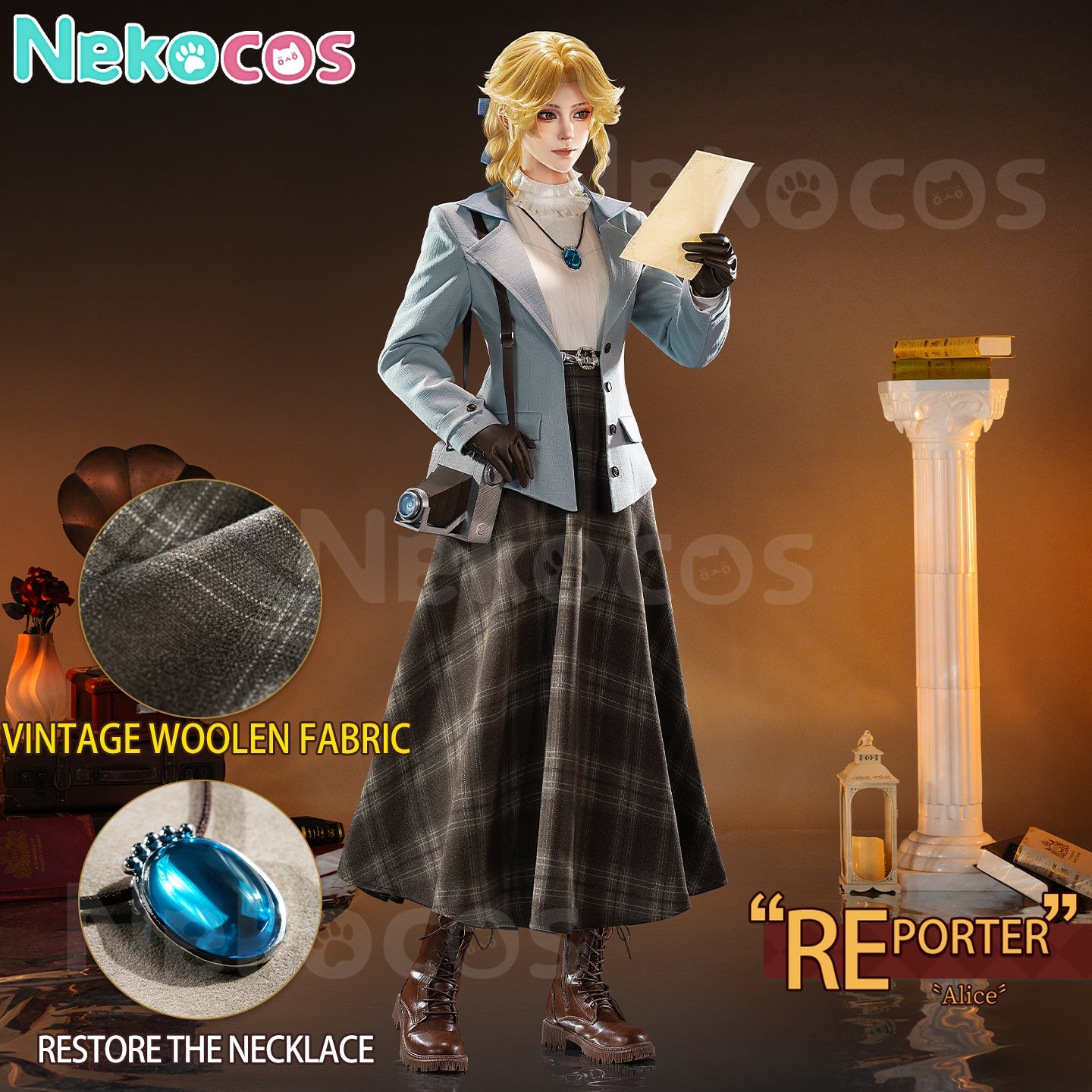 【Nekocos】Game Identity V Cosplay Journalist Reporter Cosplay Costume Premium Edition | In Stock