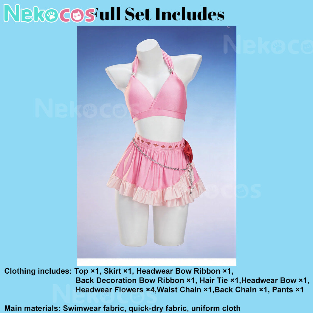 【Nekocos】Game Cosplay Aerith Gains Swimsuit Cosplay Costume | Custom-Tailor