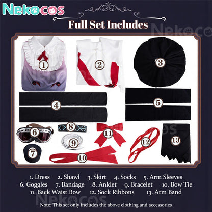 【Nekocos】Game Arknights Cosplay Eyjafjalla the Hvít Aska Cosplay Costume | Custom-Tailor