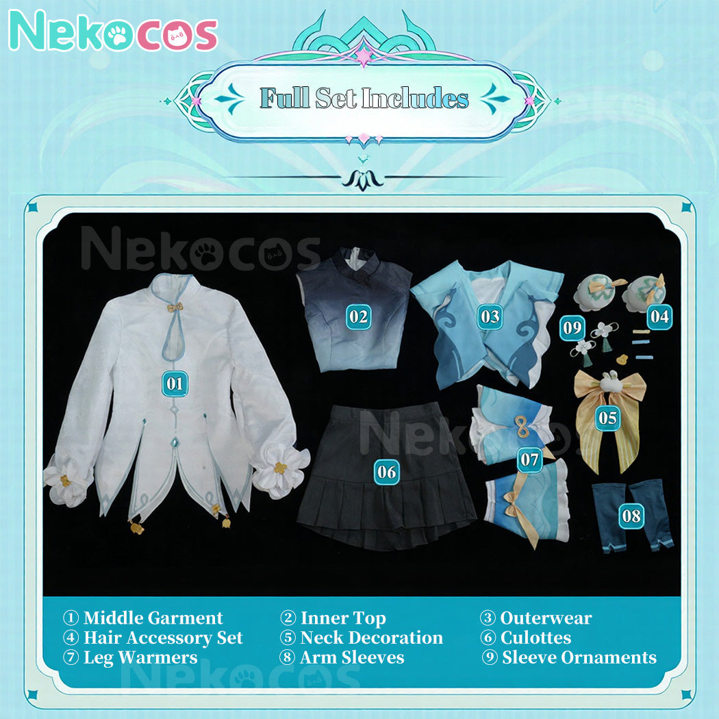 【Nekocos】Game Genshin Impact Cosplay Yaoyao Rainlit Bamboo Reverie Cosplay Costume | In Stock
