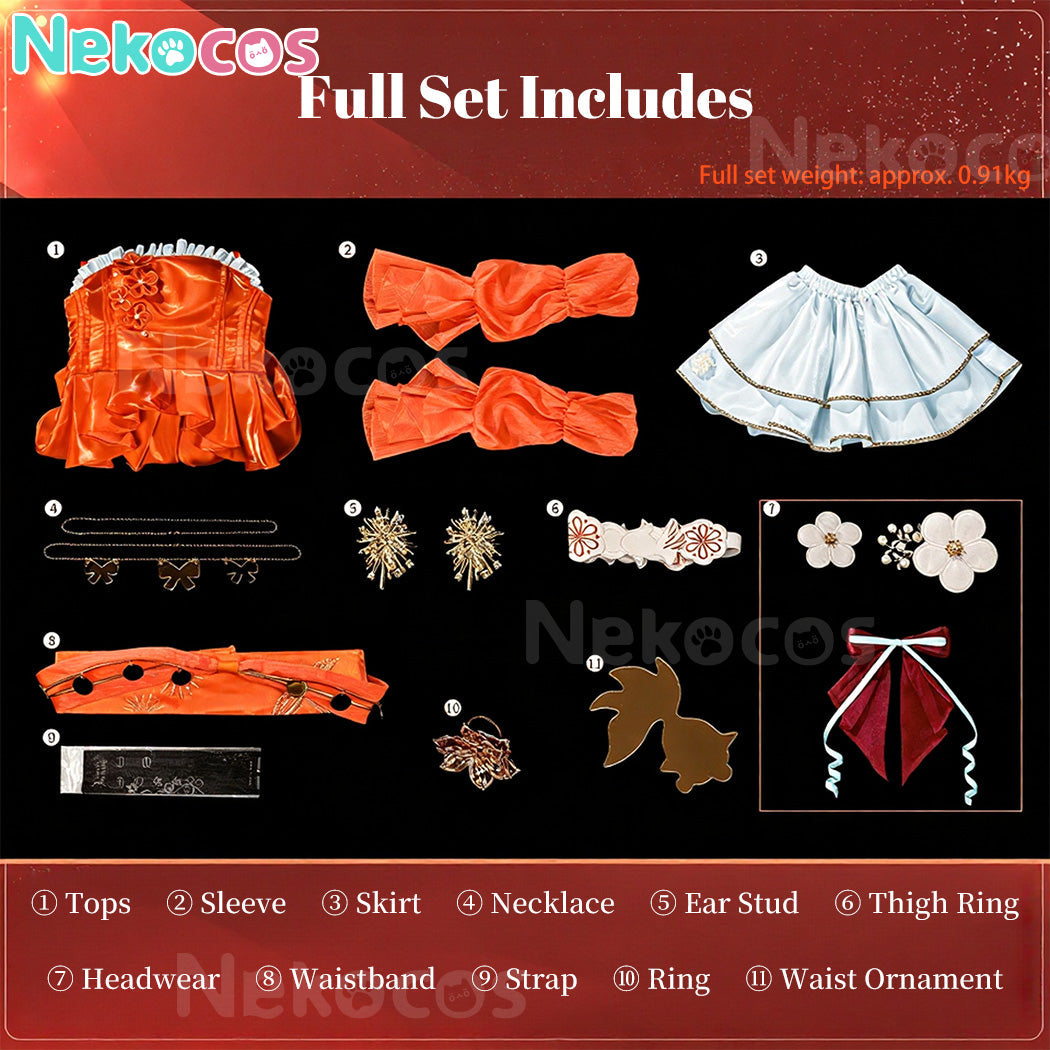 【Nekocos】Game Genshin Impact Cosplay Yoimiya Splendid Festivity Cosplay Costume | Custom-Tailor