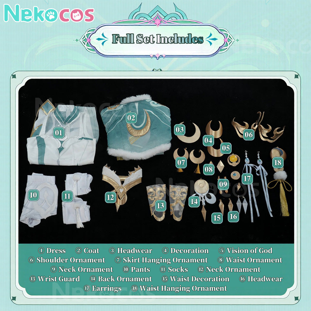 【Nekocos】Game Genshin Impact Cosplay Zibai Cosplay Costume | In Stock