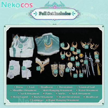 【Nekocos】Game Genshin Impact Cosplay Zibai Cosplay Costume | In Stock