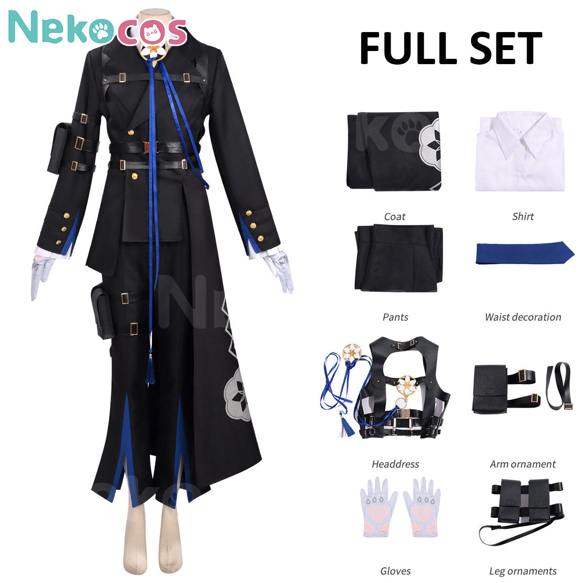 【Nekocos】Game Neverness to Everness Cosplay Daffodill Cosplay Costume | In Stock full set with coat, shirt, pants, and accessories.