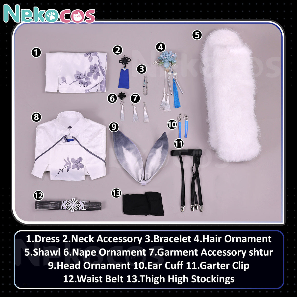 【Nekocos】Game Cosplay Snow Crane Cosplay Costume | Custom-Tailor
