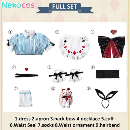 【Nekocos】Game Genshin Impact Cosplay Miliastra Wonderland Alice Maid Cosplay Costume | In Stock