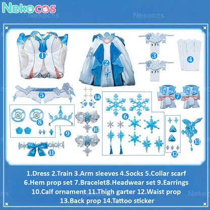 【Nekocos】Game Honkai Impact 3rd Cosplay Wintery Wishes Cosplay Costume Premium Edition | Custom-Tailor