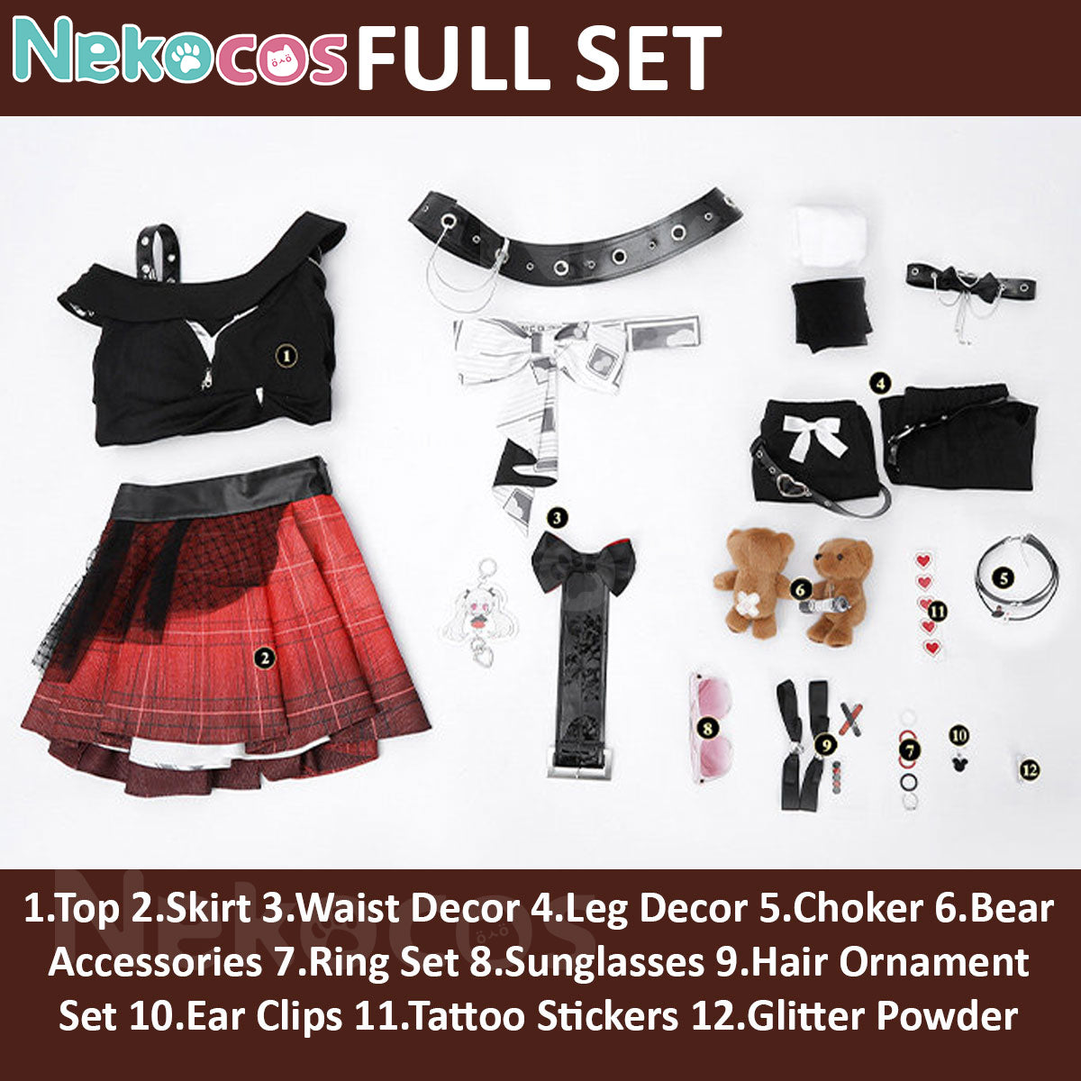 Nekocos Game Honkai: Star Rail Cosplay Sparxie Cosplay Costume | Custom-Tailor full set accessories including top, skirt, and decor.