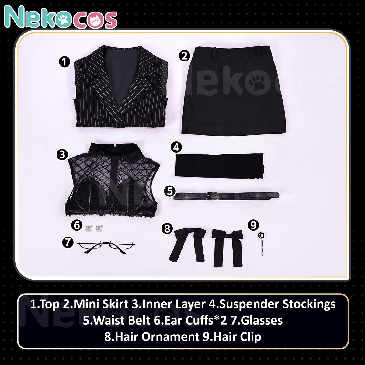 【Nekocos】Game Cosplay Privaty Sharp Lesson Cosplay Costume | In Stock