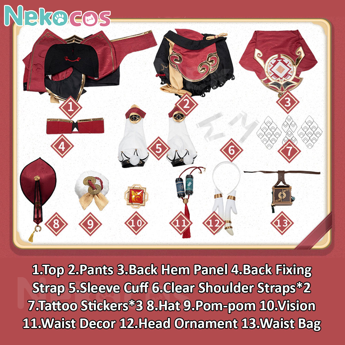 Yanfei Cosplay Costume - Premium Edition by NekocosCostume,Game,Genshin Impact