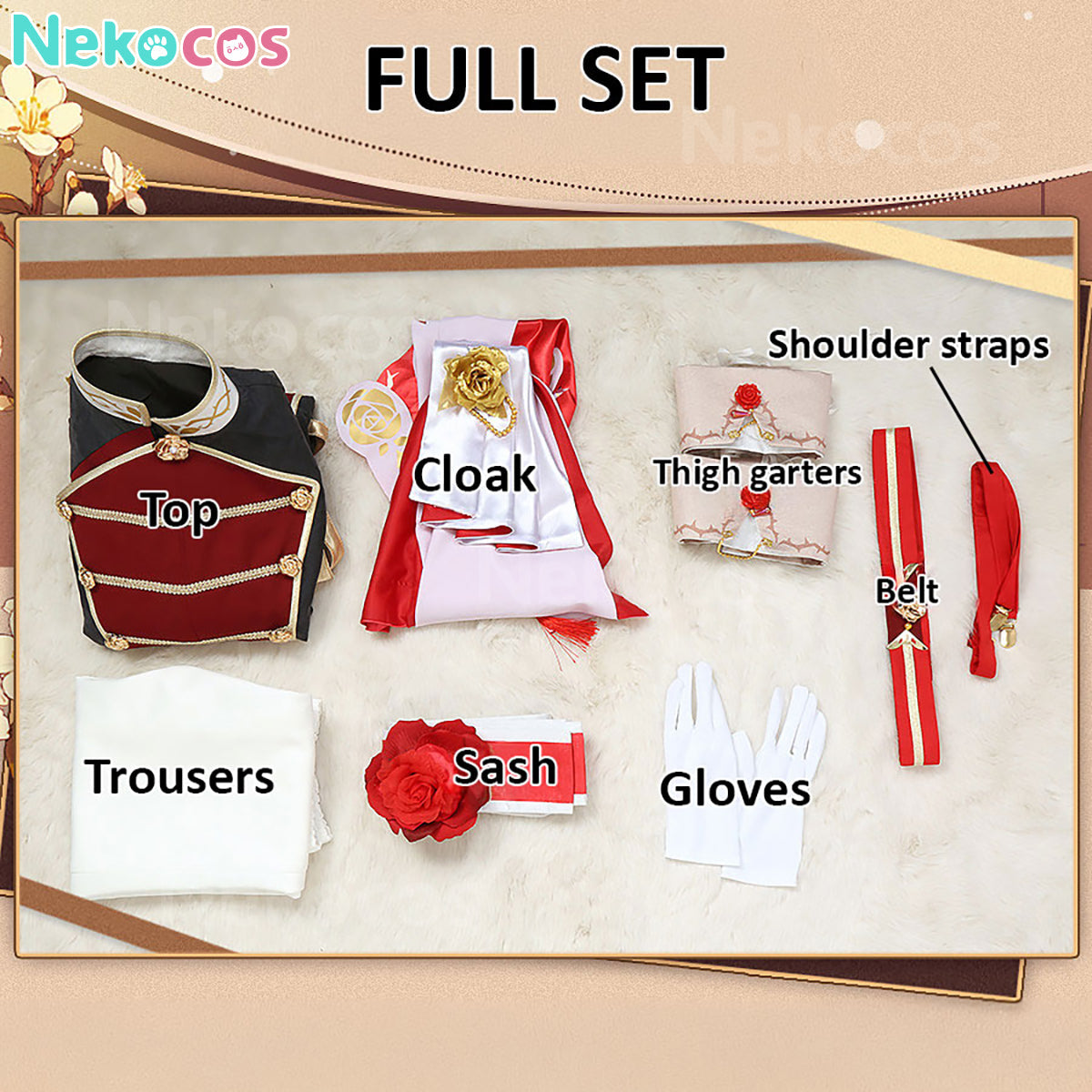【Nekocos】Game Uma Musume Pretty Derby Cosplay Racing Debut Rose Kingdom Cosplay Costume | Custom-Tailor