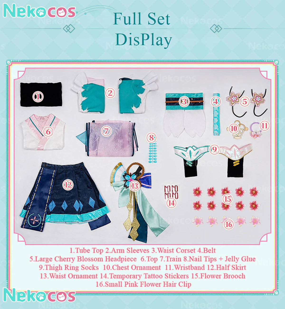 【Nekocos】Vocaloid Hatsune Miku Collaboration Onmyoji Cosplay Costume | In Stock