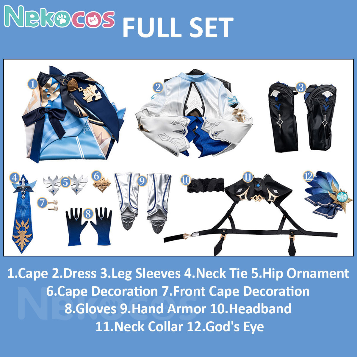 Genshin Impact Eula Cosplay Costume - Premium Custom TailoredCostume,Game,Genshin Impact