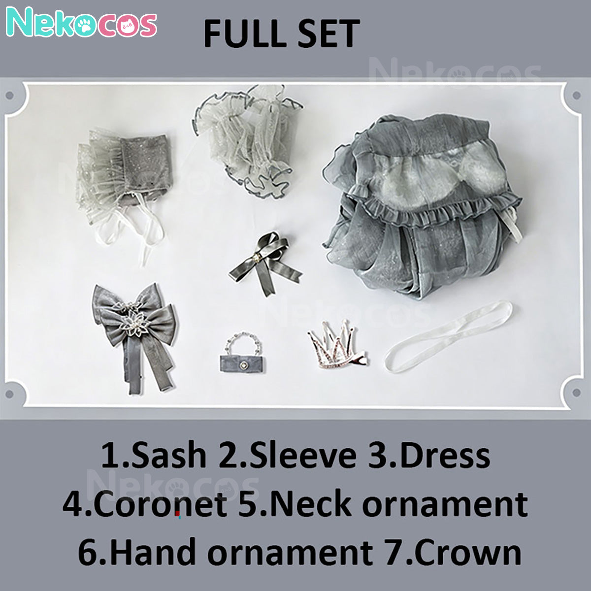 【Nekocos】Game Cosplay Cinderella Glass Princess Cosplay Costume | In Stock