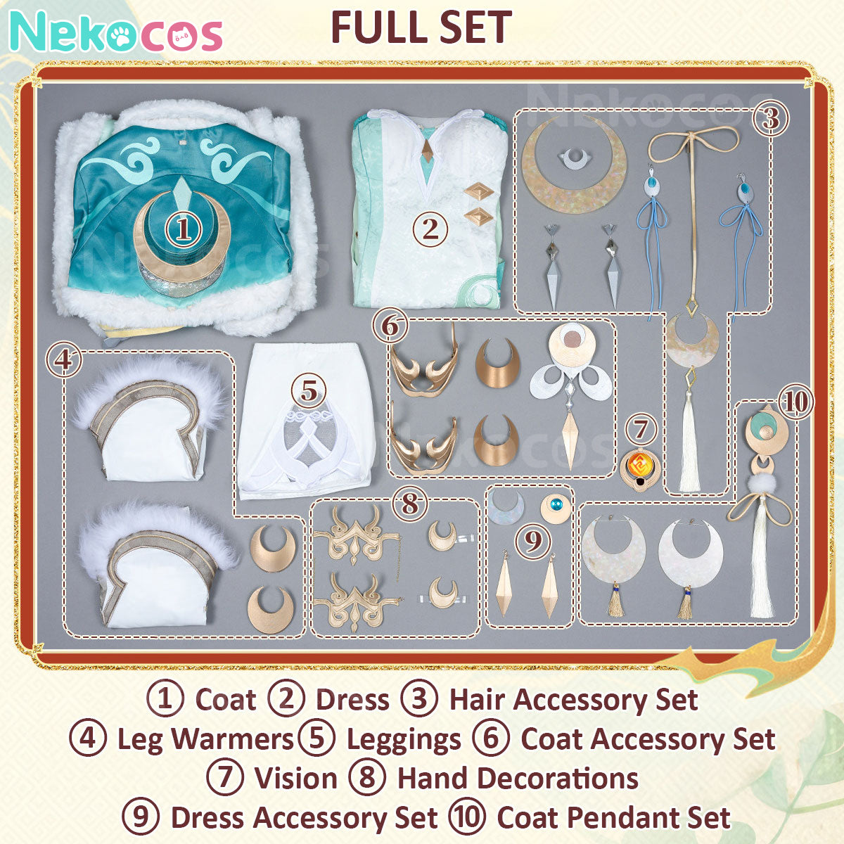 【Nekocos】Game Genshin Impact Cosplay Zibai Cosplay Costume Premium Edition | In Stock