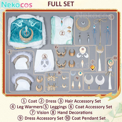 【Nekocos】Game Genshin Impact Cosplay Zibai Cosplay Costume Premium Edition | In Stock