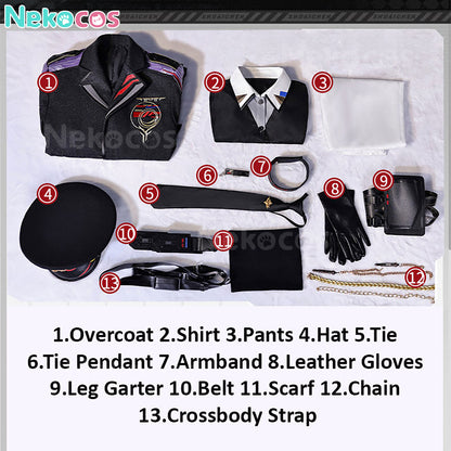 【Nekocos】Game Love and Deepspace Cosplay Caleb Farspace Colonel Cosplay Costume Premium Edition | In Stock