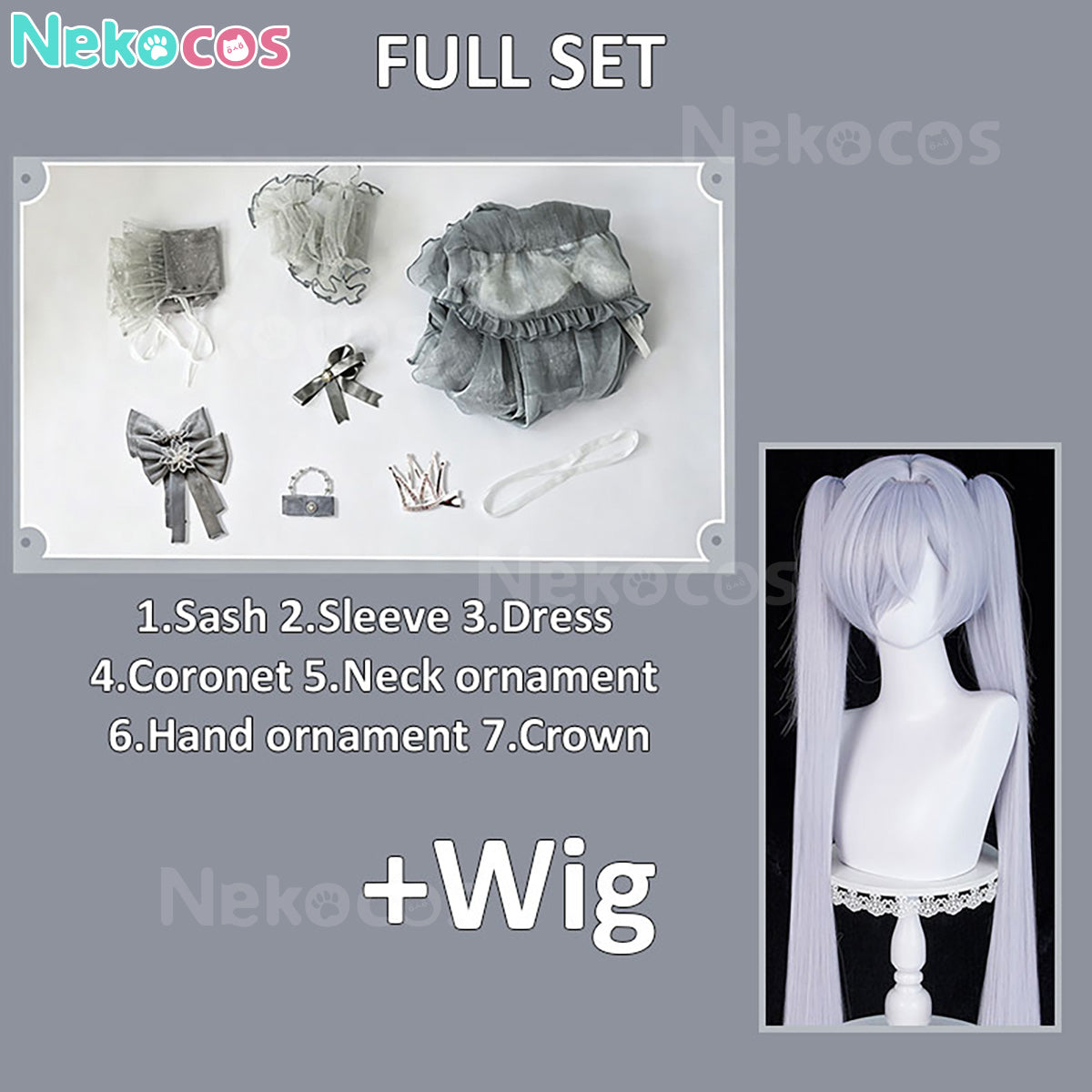【Nekocos】Game Cosplay Cinderella Glass Princess Cosplay Costume | In Stock