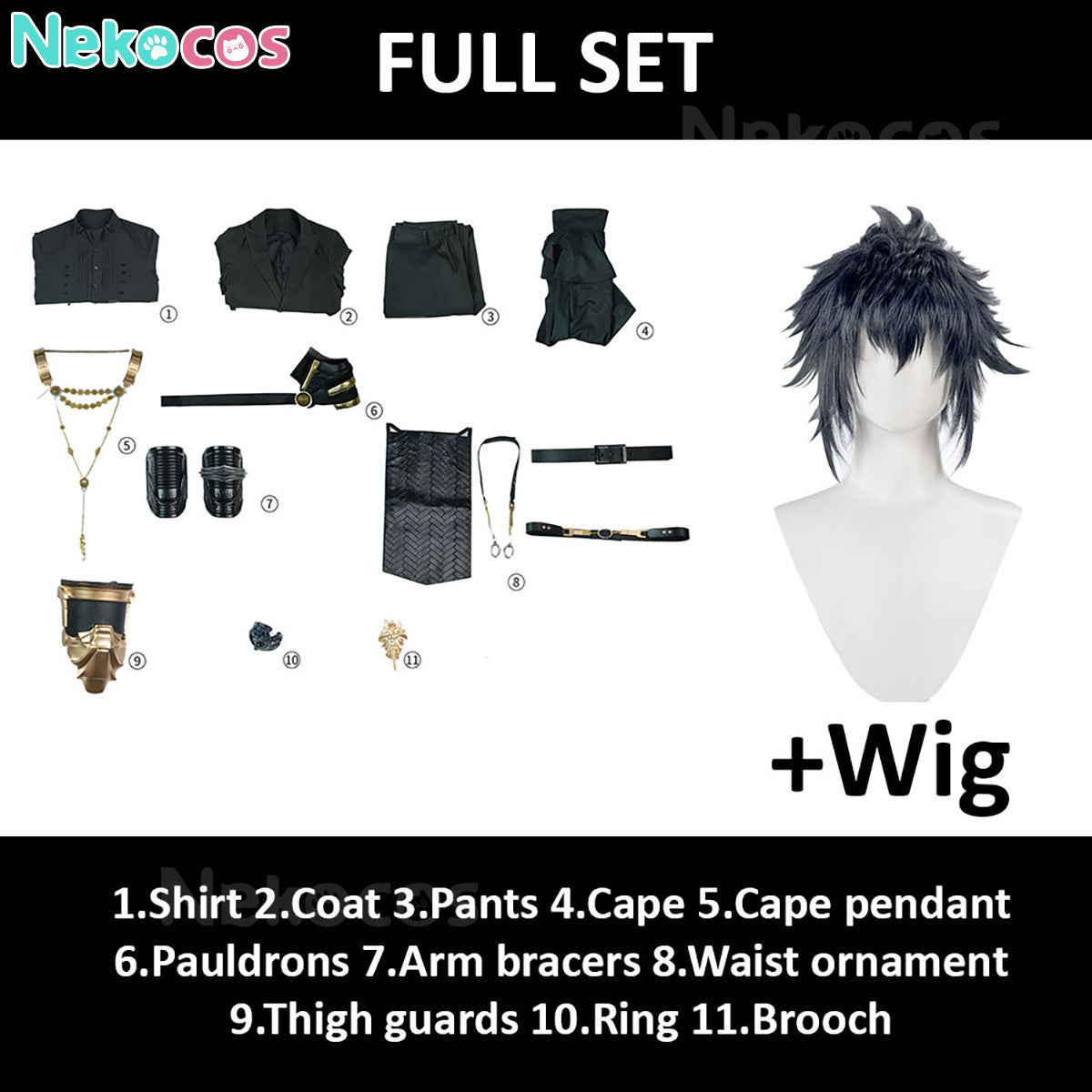 【Nekocos】Game Cosplay Noctis The True King Cosplay Costume Premium Edition | Custom-Tailor