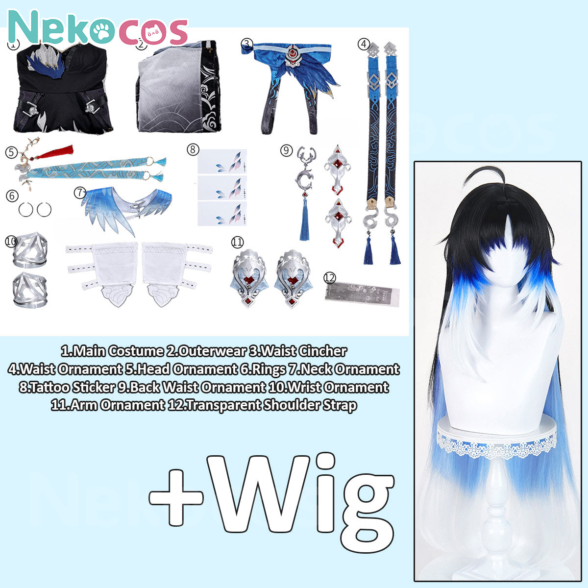 Yangyang Cosplay Costume Premium Edition Wuthering Waves Cosplay full set with wig and accessories for anime enthusiasts.